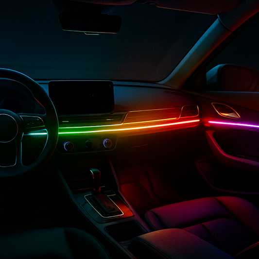 LED Car Ambient Light Strips – USB, App & Remote Control, 200+ Color